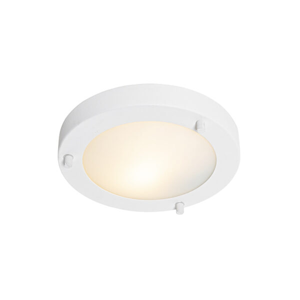 plafondlampen buiten Moderne wit 18 cm IP44 Yuma StaalGlas Wit Een klassiek model deze tijdloze die de perfecte basisverlichting zal vormen in huis. Met zijn