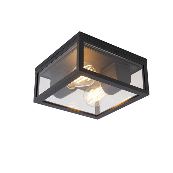 plafondlampen buiten plafondlamp zwart IP44 Charlois AluminiumGlas Zwart maakt van je huis een De is gemaakt aluminium met kunststof. Hij 115 cm hoog 24 lang en