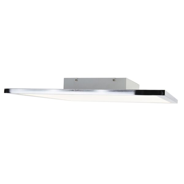 Vierkante plafondlamp chroom 45 cm incl. LED IP44 - Flat - Afbeelding 2