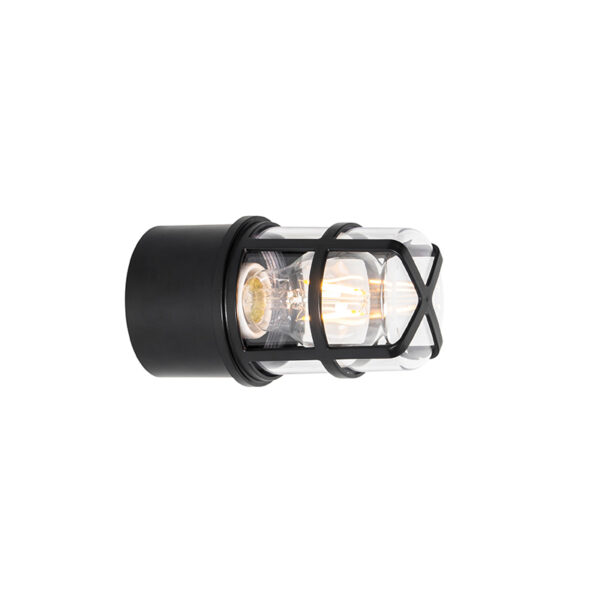 Plafond- en wandlamp zwart met heldere kap IP54 - Kiki - Afbeelding 2