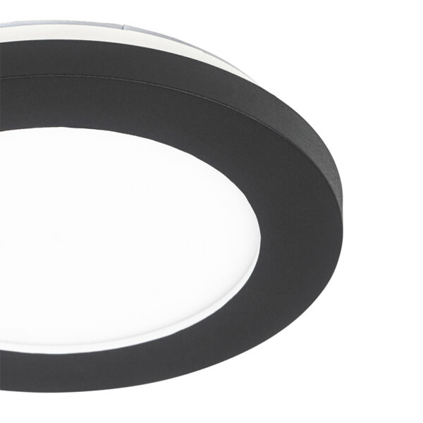 Plafonnière zwart 17 cm incl. LED 3-staps dimbaar IP44 - Steve - Afbeelding 2