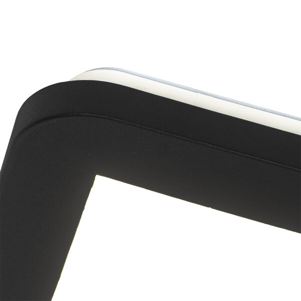 Plafonnière zwart 22,5 cm incl. LED 3-staps dimbaar IP44 - Steve - Afbeelding 2