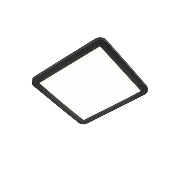 plafondlampen buiten zwart 30 cm incl. LED dimbaar IP44 Steve Kunststof Zwart go modern met Steve. Hij is gemaakt van kunststof en afgewerkt in een zwarte kleur