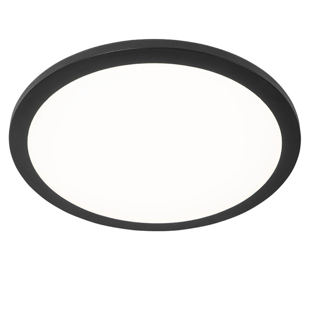 plafondlampen buiten zwart 40 cm incl. LED dimbaar IP44 Steve Kunststof Zwart is een moderne die perfect past in de eetkamer werkkamer of hal. Hij gemaakt van