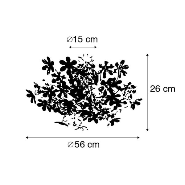 Plafonnière chroom 56 cm - Fiore - Afbeelding 3