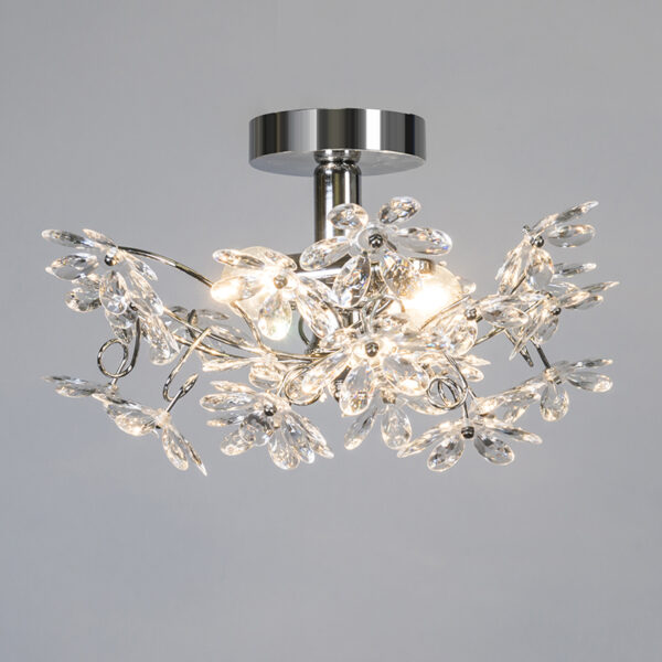 Plafonnière chroom 38 cm - Fiore - Afbeelding 2