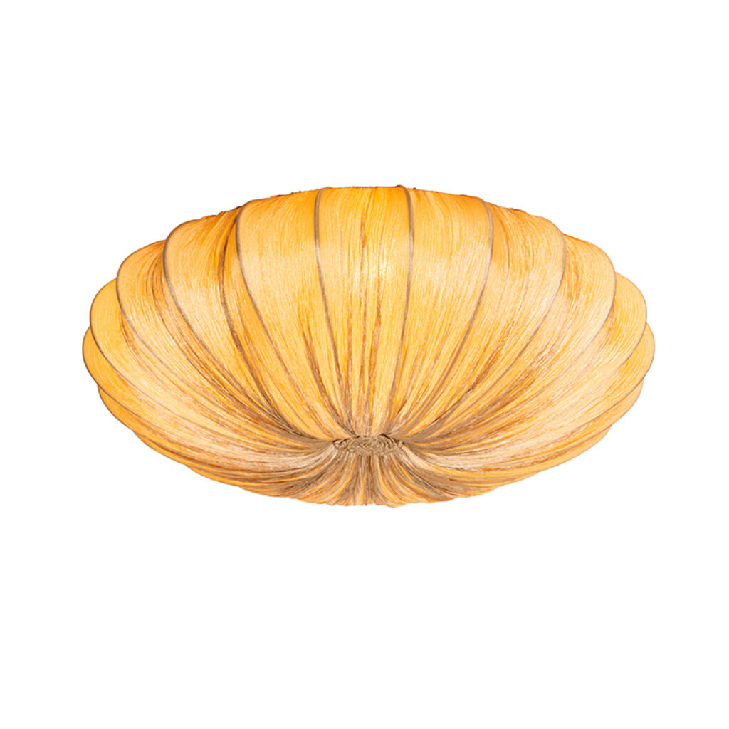 plafondlampen Design plafondlamp beige zijden 60 cm Plu StofStaal Beige Haal een echte eyecatcher in huis met onze Plu. Deze is gemaakt van stof staal en