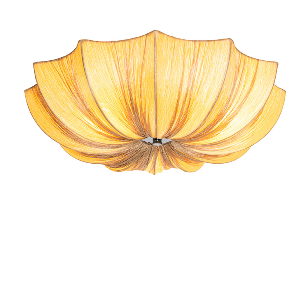 plafondlampen Design plafondlamp beige zijden 52 cm Plu StaalStof Beige Haal een echte eyecatcher in huis met onze Plu. Deze is gemaakt van zijde tijdloze kleur