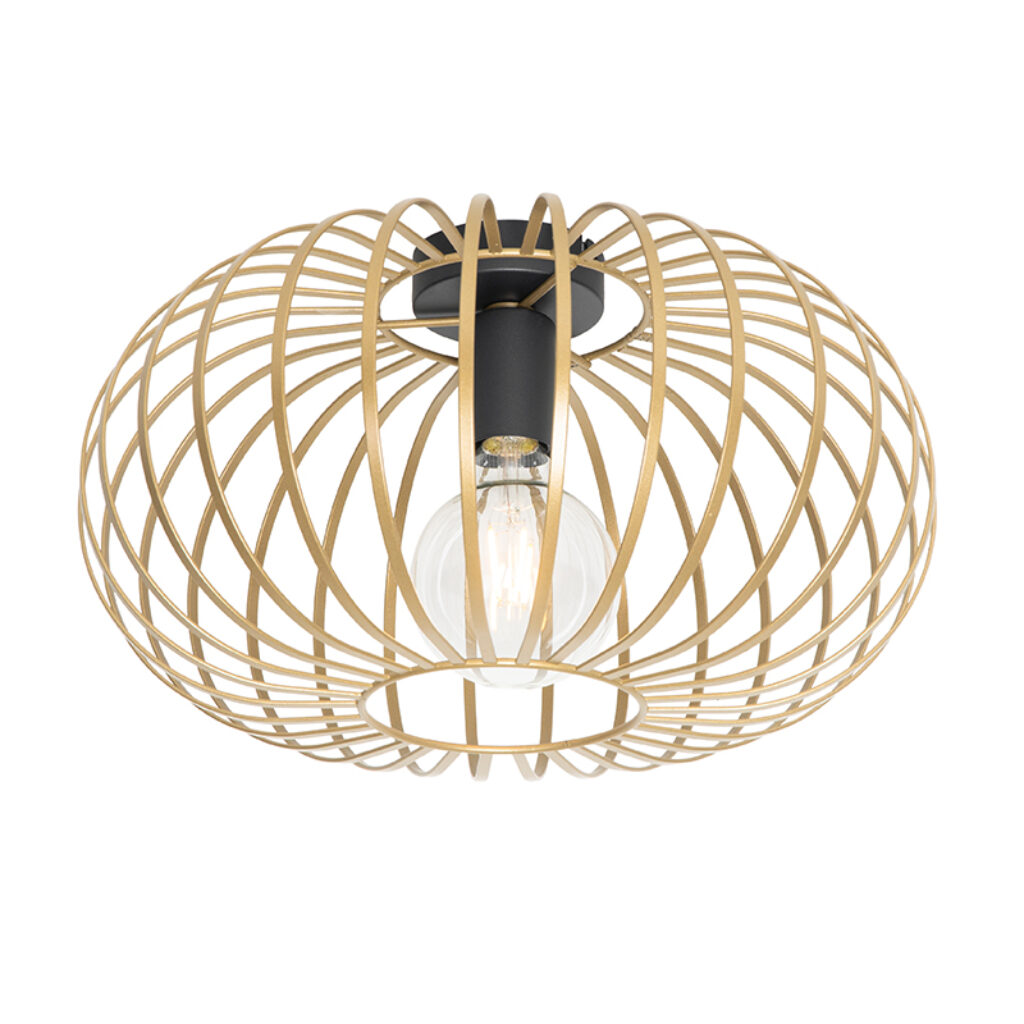 plafondlampen Design plafondlamp goud 39 cm Johanna Staal Kan jouw interieur wel een strakke Dan is wat je Zijn stalen messing spijlen zorgen voor prachtig