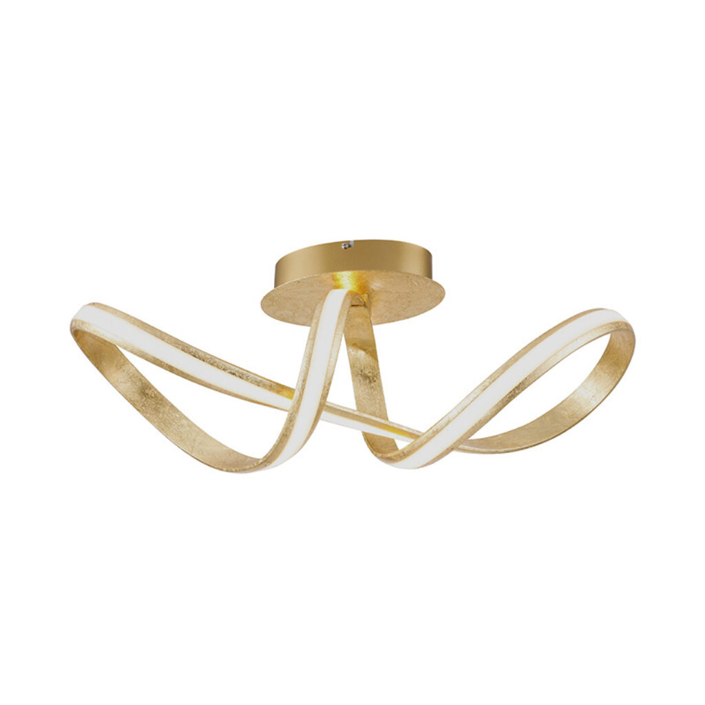 plafondlampen Design plafondlamp goud incl. LED Belinda KunststofStaal Plafondlamp is een echt designstuk voor in Deze blikvanger weet al snel de aandacht te