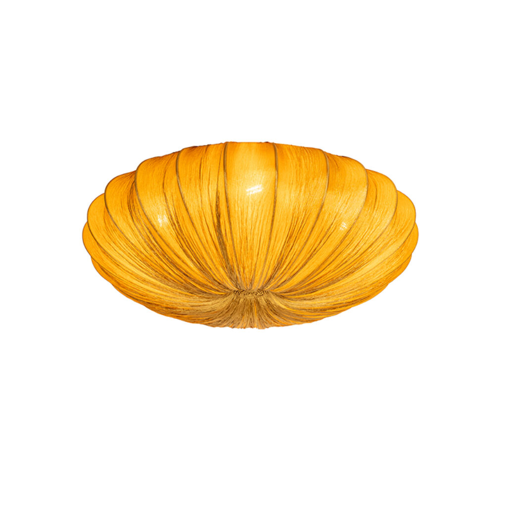 plafondlampen Design plafondlamp goud zijden 60 cm Plu StofStaal Haal een echte eyecatcher in huis met onze Plu. Deze is gemaakt van stof staal en afgewerkt