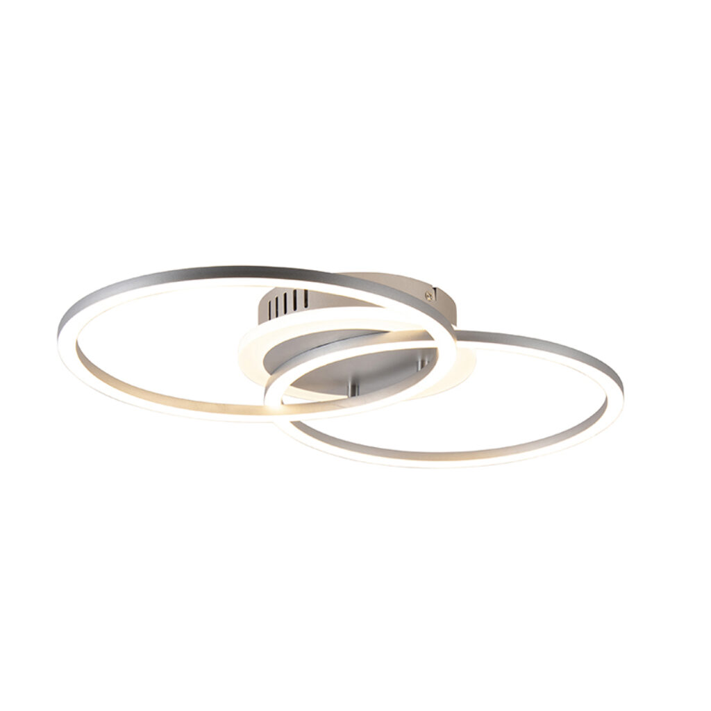 plafondlampen Design plafondlamp staal incl. LED dimbaar Veni AluminiumKunststofGlasStaal Staal Als je op zoek bent naar een echte aan plafond is de nieuwe