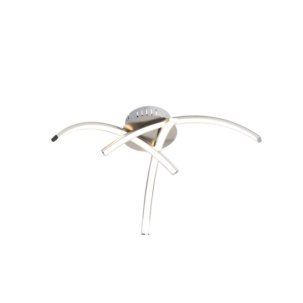 plafondlampen Design plafondlamp staal incl. LED Faleri KunststofMetaal Staal Deze is een echte design lamp perfect voor in jouw stijlvolle De beschikt over
