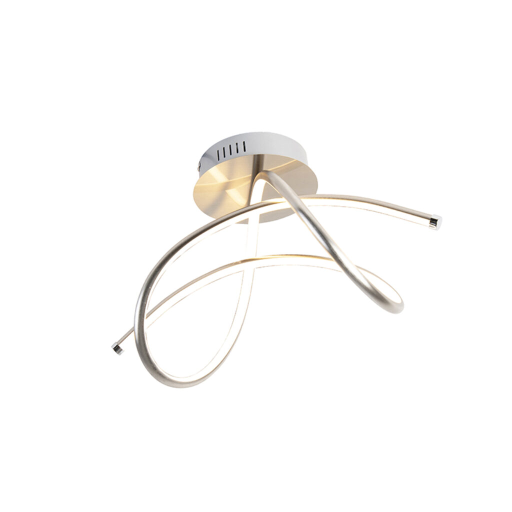 plafondlampen Design plafondlamp staal incl. LED Viola KunststofMetaal Staal Stijlvolle en moderne afgewerkt in staal. De is prachtig ontworpen gestroomlijnd