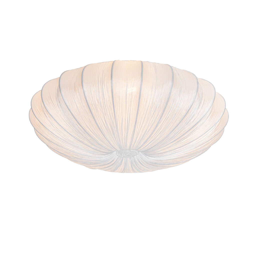 plafondlampen Design plafondlamp wit zijden 60 cm Plu StofStaal Wit Haal een echte eyecatcher in huis met onze Plu. Deze is gemaakt van stof staal en afgewerkt
