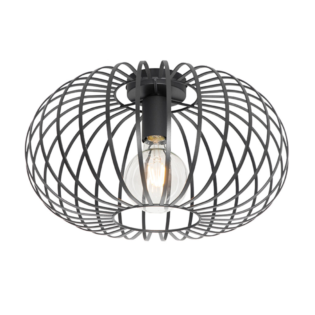 plafondlampen Design plafondlamp zwart 39 cm Johanna Staal Zwart Kan jouw interieur wel een strakke Dan is wat je Zijn stalen zwarte spijlen zorgen voor