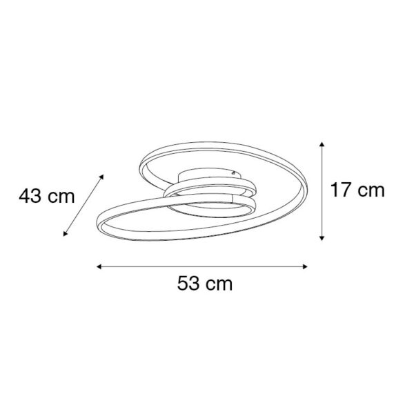 Design plafondlamp zwart incl. LED 3-staps dimbaar - Levi - Afbeelding 3