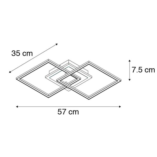Design plafondlamp zwart incl. LED 3-staps dimbaar - Veni - Afbeelding 2