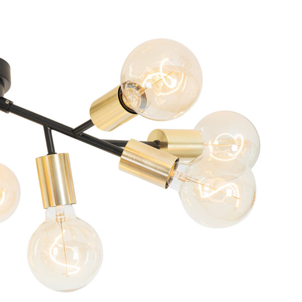 Design plafondlamp zwart met goud 12-lichts - Juul - Afbeelding 2