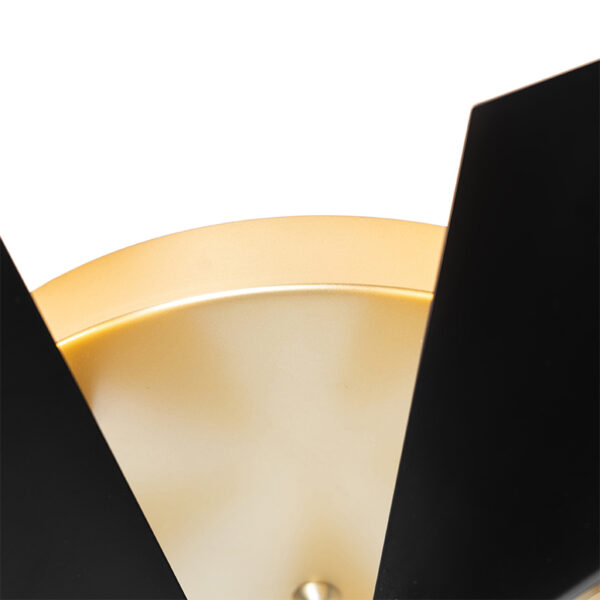 Design plafondlamp zwart met goud 5-lichts - Sinem - Afbeelding 2