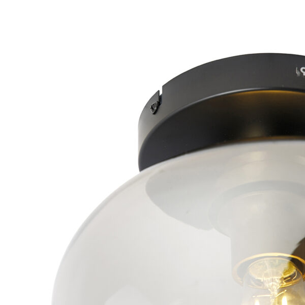 Design plafondlamp zwart met goud en smoke glas - Zuzanna - Afbeelding 2