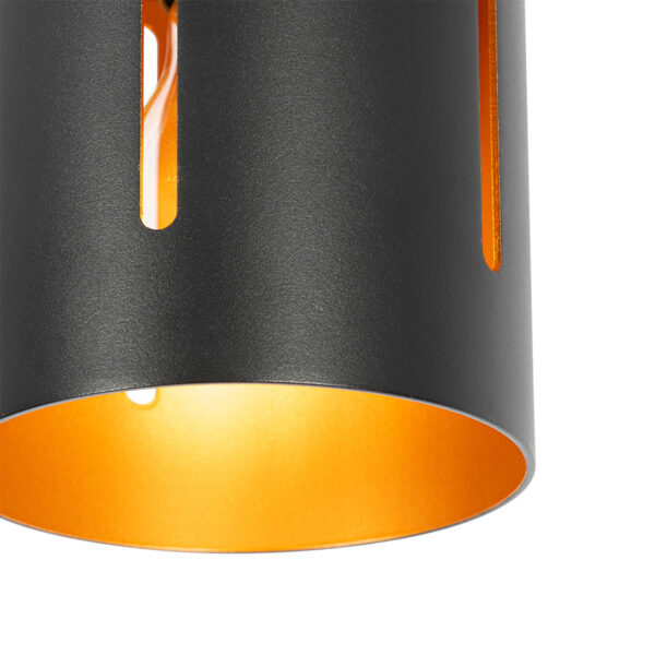 Design plafondlamp zwart met gouden binnenkant - Yana - Afbeelding 2