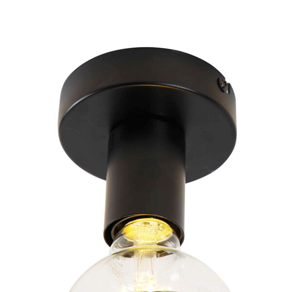 Design plafondlamp zwart met G95 kopspiegel zwart- Facile - Afbeelding 2