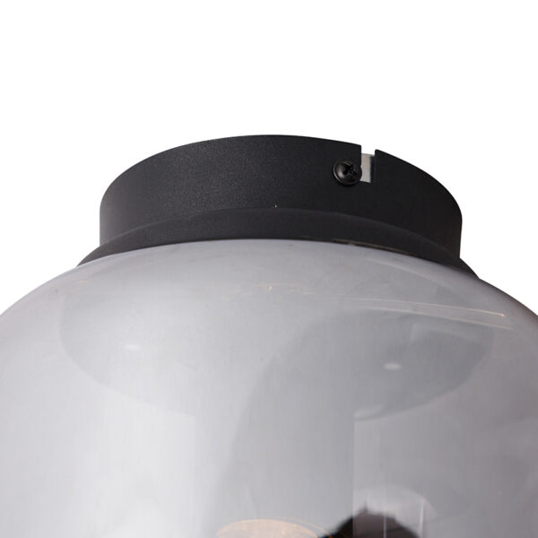 Design plafondlamp zwart met smoke glas - Bliss - Afbeelding 2