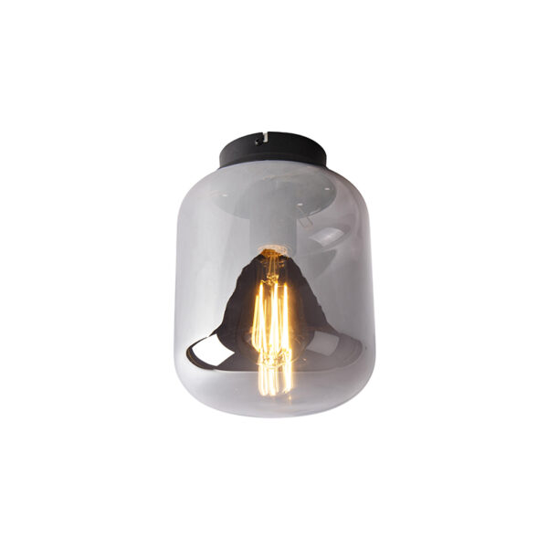 plafondlampen Design plafondlamp zwart met smoke glas Bliss GlasStaal Zwart Kijk deze eens shinen aan jouw plafond zijn Door het donkere heeft lamp een geweldig