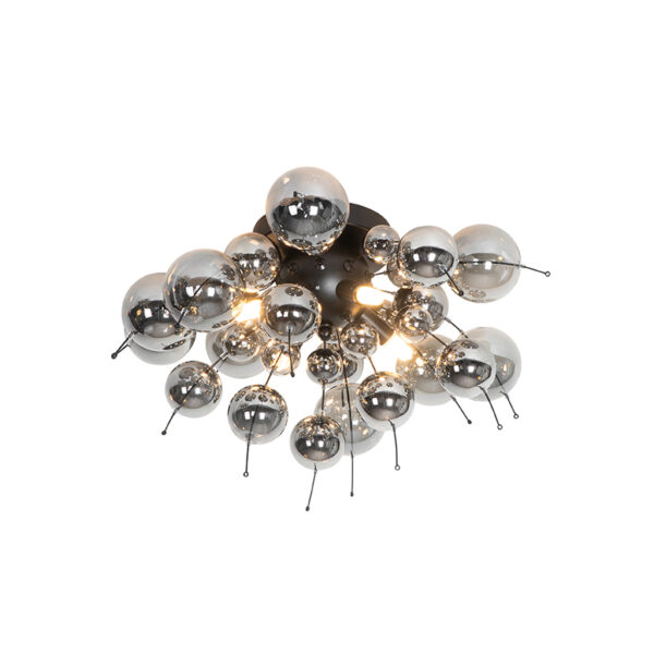 plafondlampen Design plafondlamp zwart met smoke glas Explode GlasStaal Zwart Wauw wat een toffe is Hij weet meteen de aandacht te trekken in ruimte. Zoals naam