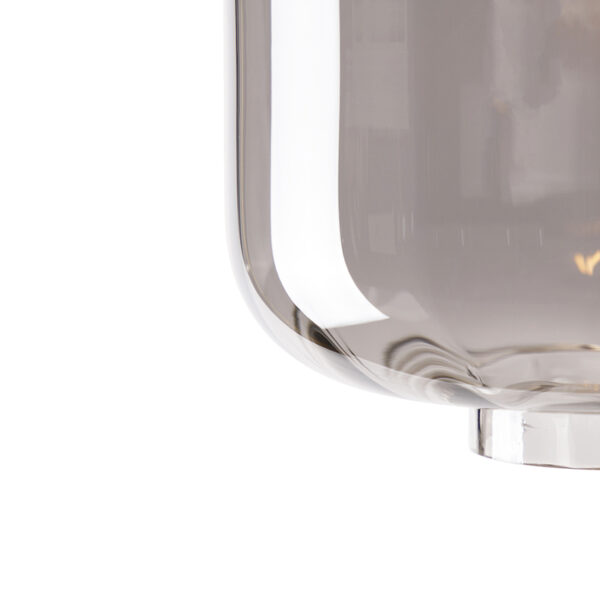 Design plafondlamp zwart met smoke glas - Qara - Afbeelding 2