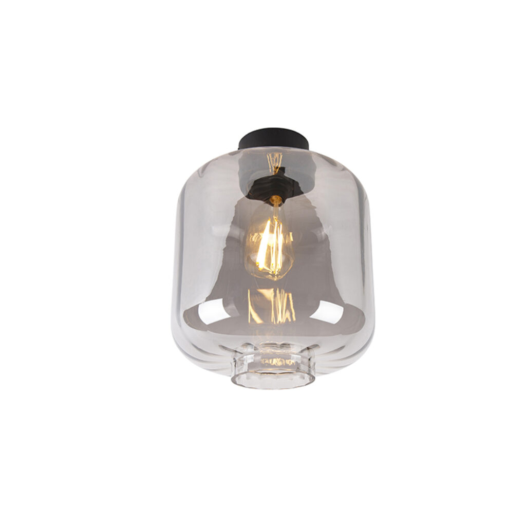 plafondlampen Design plafondlamp zwart met smoke glas Qara AluminiumGlas Zwart Op zoek naar een leuk design stuk in Kies dan zeker voor onze Het geeft speels