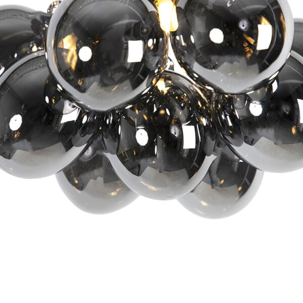 Design plafondlamp zwart met smoke glas 3-lichts - Uvas - Afbeelding 2