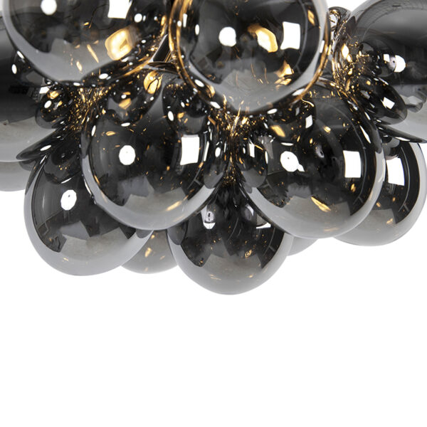 Design plafondlamp zwart met smoke glas 4-lichts - Uvas - Afbeelding 2