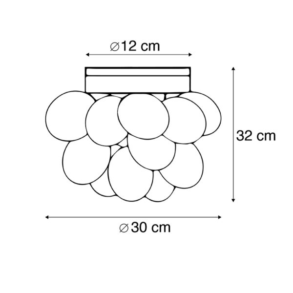 Design plafondlamp zwart met smoke glas 3-lichts - Uvas - Afbeelding 3