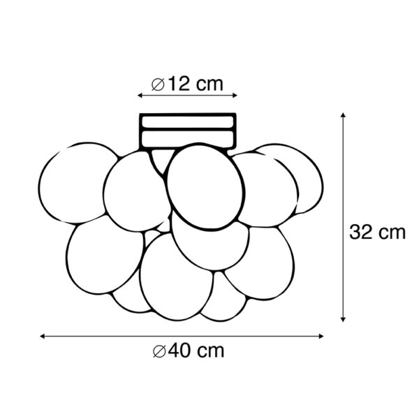 Design plafondlamp zwart met smoke glas 4-lichts - Uvas - Afbeelding 3
