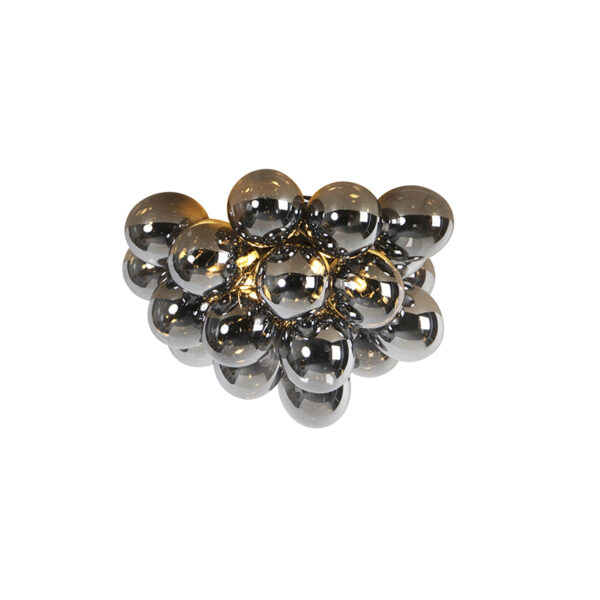 plafondlampen Design plafondlamp zwart met smoke glas Uvas GlasStaal Zwart Wat een design topper deze Een blikvanger die elke ruimte in huis doet opleven. Zo