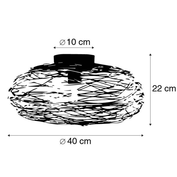 Design plafondlamp zwart ovaal - Sarella - Afbeelding 3