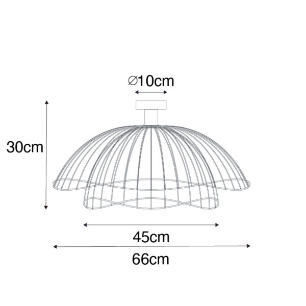 Design plafondlamp zwart 60 cm - Pua - Afbeelding 3
