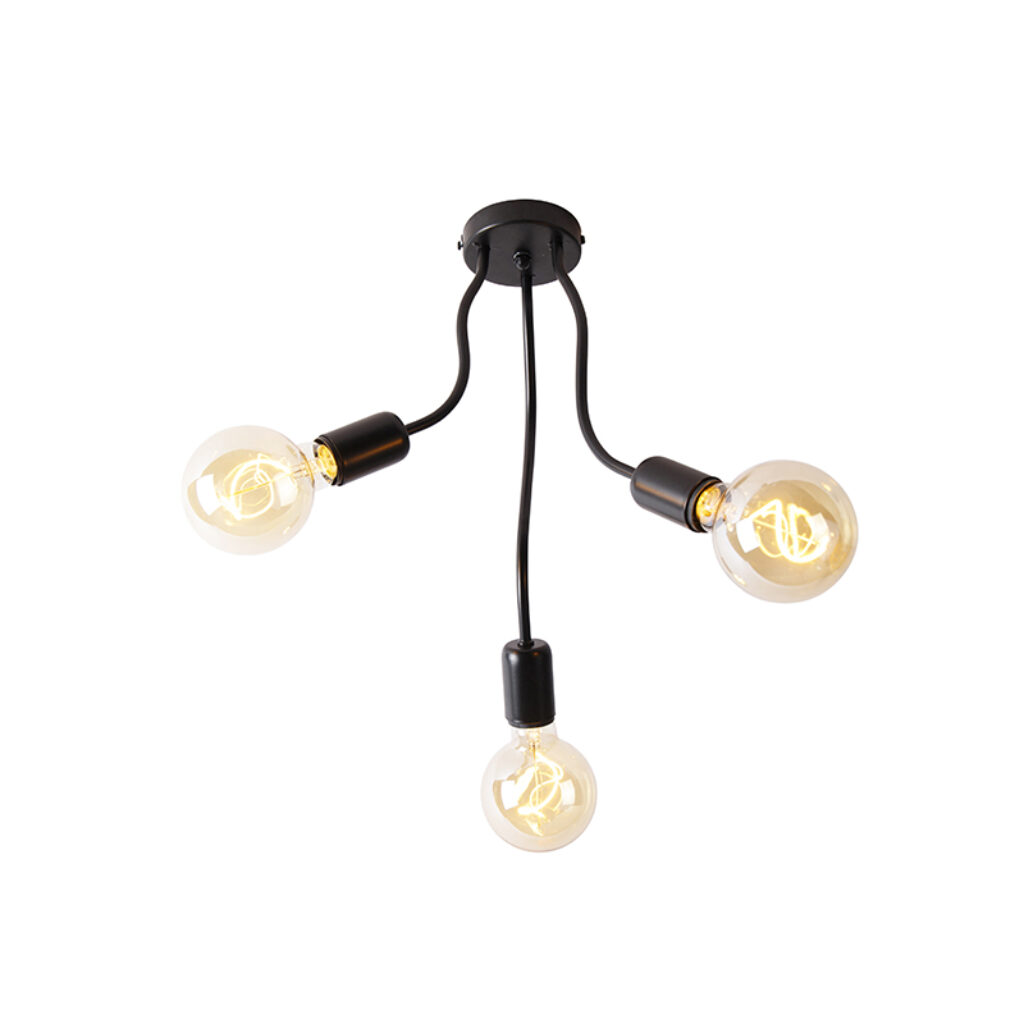 plafondlampen Design plafondlamp zwart Wimme Staal Zwart Praktisch perfect passend binnen een design de Afgewerkt in tijdloos en gemaakt van staal hierdoor dus