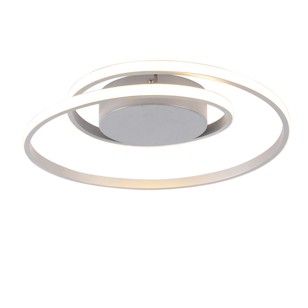 plafondlampen Design staal incl. LED dimbaar Krula AluminiumStaal Staal Een echt designstuk in huis deze plafonniere. De spiraalvorm zorgt ervoor dat het licht