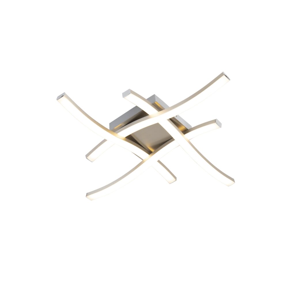 plafondlampen Design vierkante plafondlamp staal incl. LED Onda KunststofMetaal Staal Ben je op zoek naar een echt design Dan is deze zeker wat voor De gemaakt