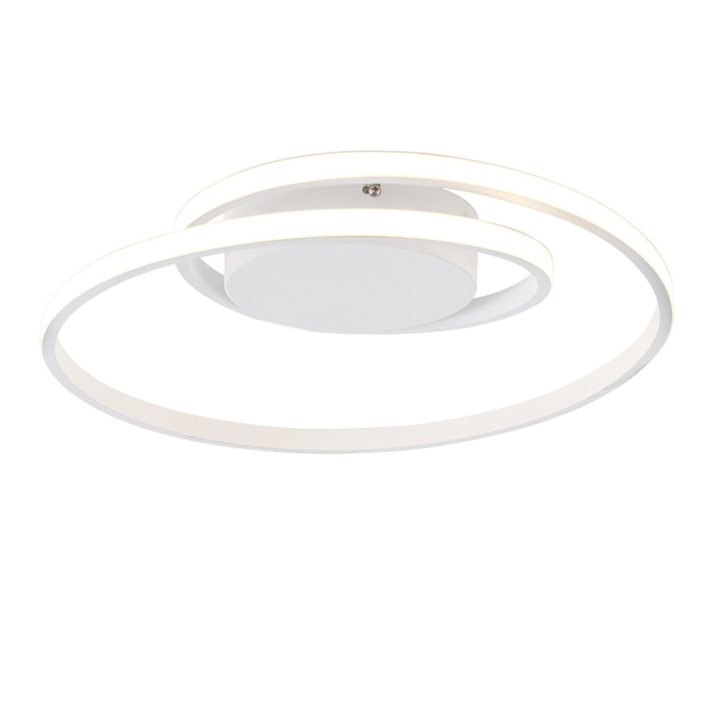 plafondlampen Design wit incl. LED dimbaar Krula AluminiumKunststofStaal Wit Een echt designstuk in huis deze plafonniere. De spiraalvorm zorgt ervoor dat het