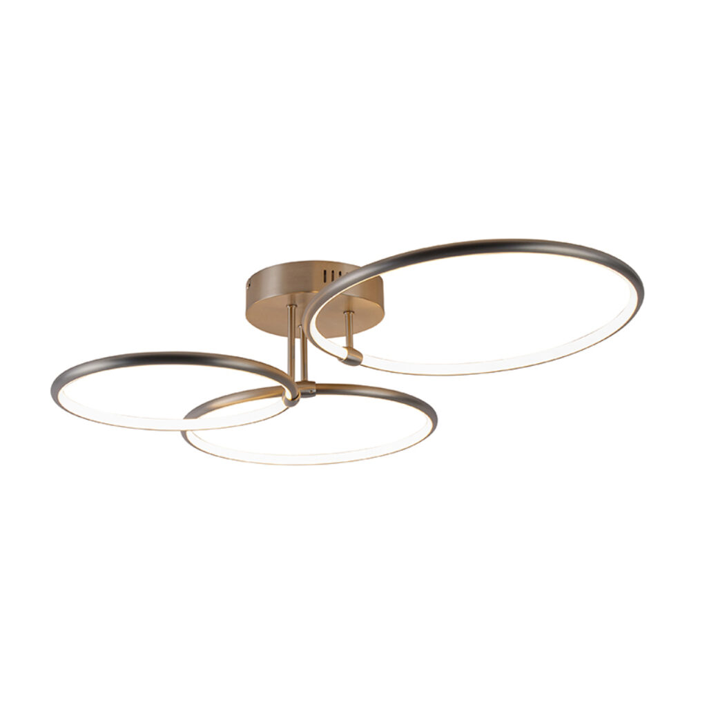plafondlampen Joaniqa design plafondlamp staal incl. LED dimbaar KunststofStaal Staal Plafondlamp Joniqa is een ware toevoeging aan je interieur. De drie ringen