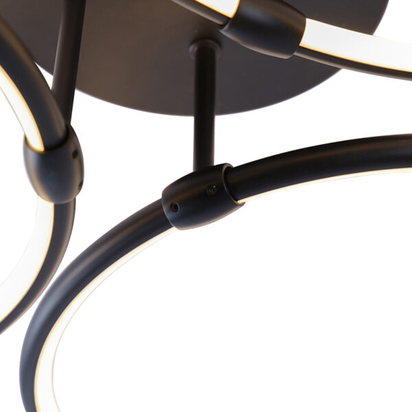 Joaniqa design plafondlamp zwart incl. LED 3-staps dimbaar 3-lichts - Afbeelding 2