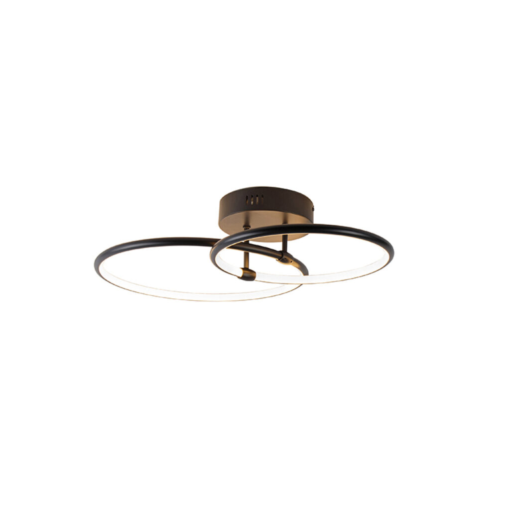 plafondlampen Joaniqa Design plafondlamp zwart incl. LED dimbaar KunststofStaal Zwart Haal een mooi stukje design in huis met de Joaniqa. Haar strakke zorgt