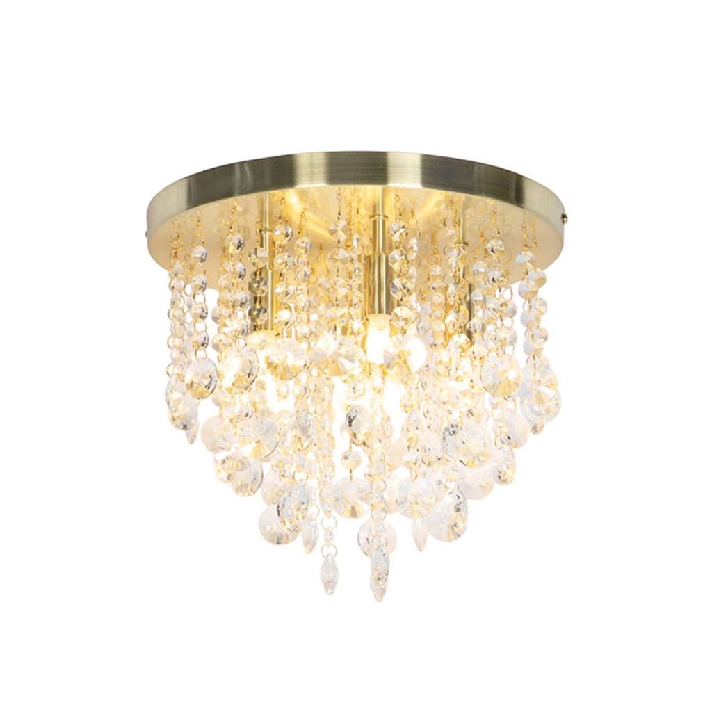 plafondlampen Klassieke plafondlamp goud met glas Medusa GlasStaal Wie houdt van en die haalt meteen in Van een echte eyecatcher Hij heeft hoogte 27 cm diameter