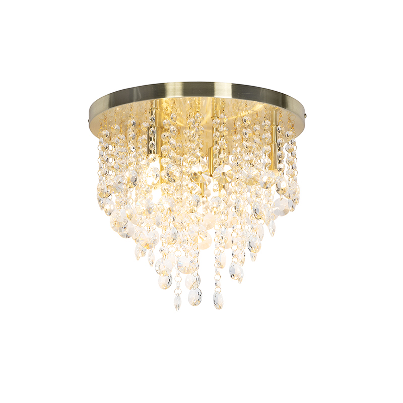 plafondlampen Klassieke plafondlamp 35 cm Medusa GlasStaal Wie houdt van goud en die haalt meteen in Dit juweeltje is een moderne door de bijzondere vormgeving