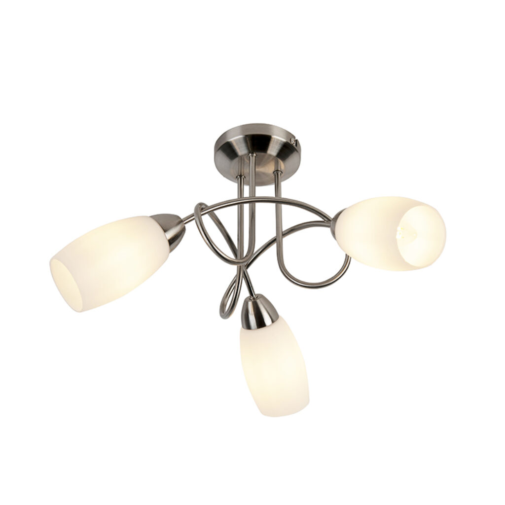plafondlampen Klassieke plafondlamp staal Fortress GlasMetaal Staal vormgeving functionaliteit ten top en bovendien een echte sfeermaker voor bij jou thuis of