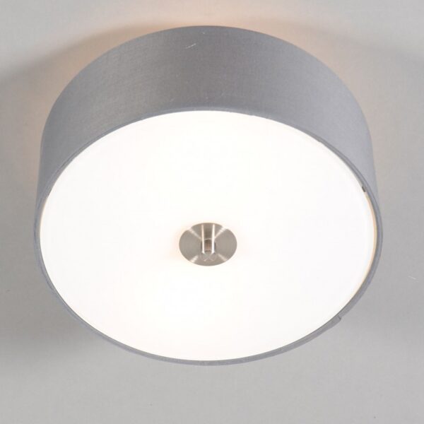 Landelijke plafondlamp grijs 30 cm - Drum - Afbeelding 2